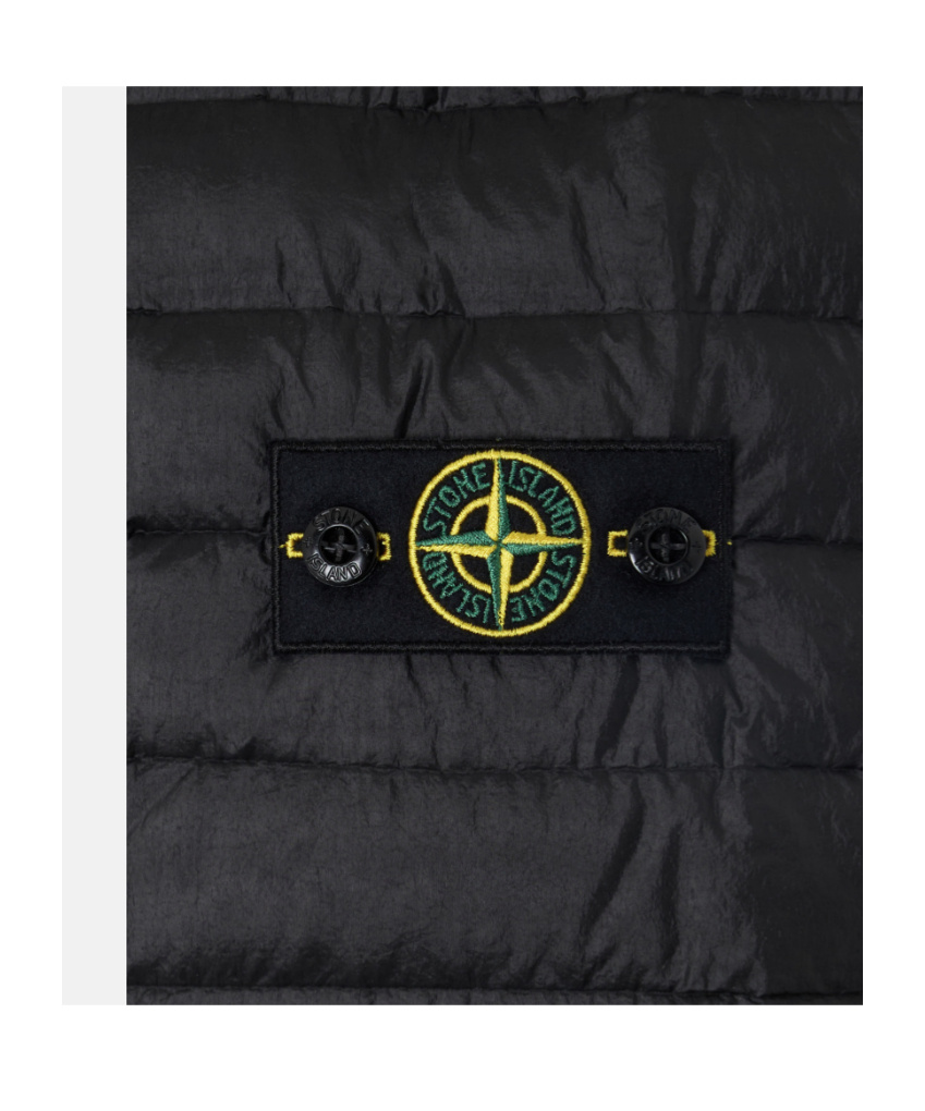 Stone Island Hooded Quilted Jacket In Black