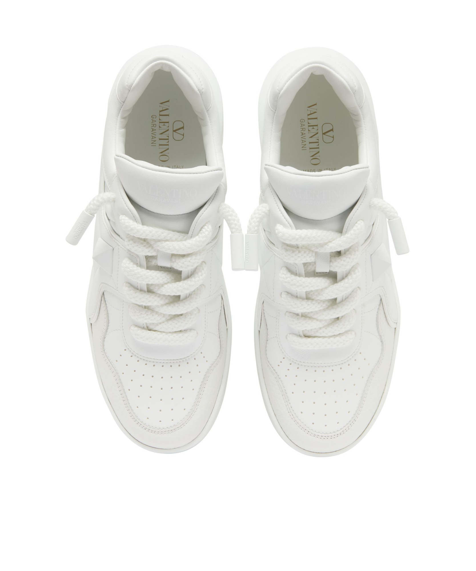Shop Valentino One Stud Xl Low-cut Casual Shoes In White