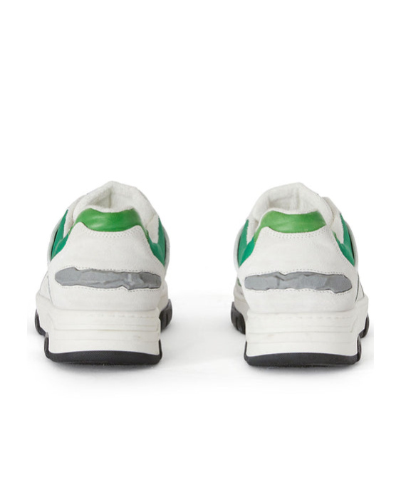 Msgm Panelled Leather Sneakers In White