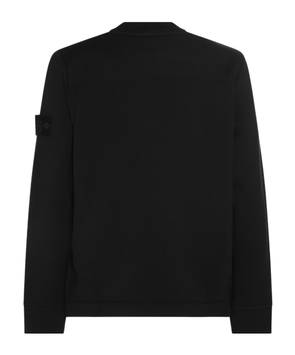 Shop Stone Island Compass-patch Crew-neck Jumper In Black