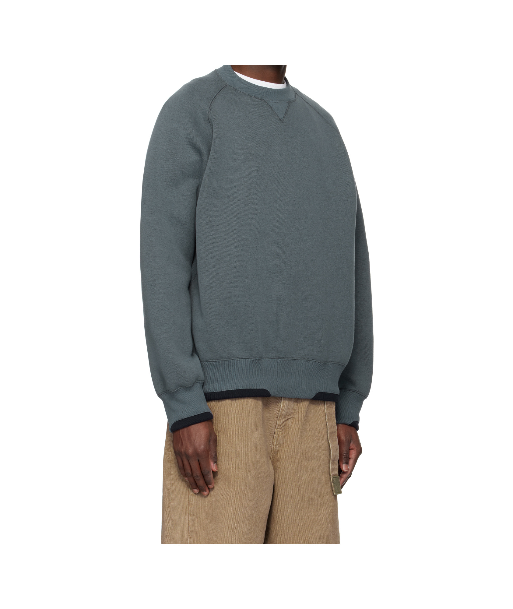 Sacai Round-neck Sweater In Green