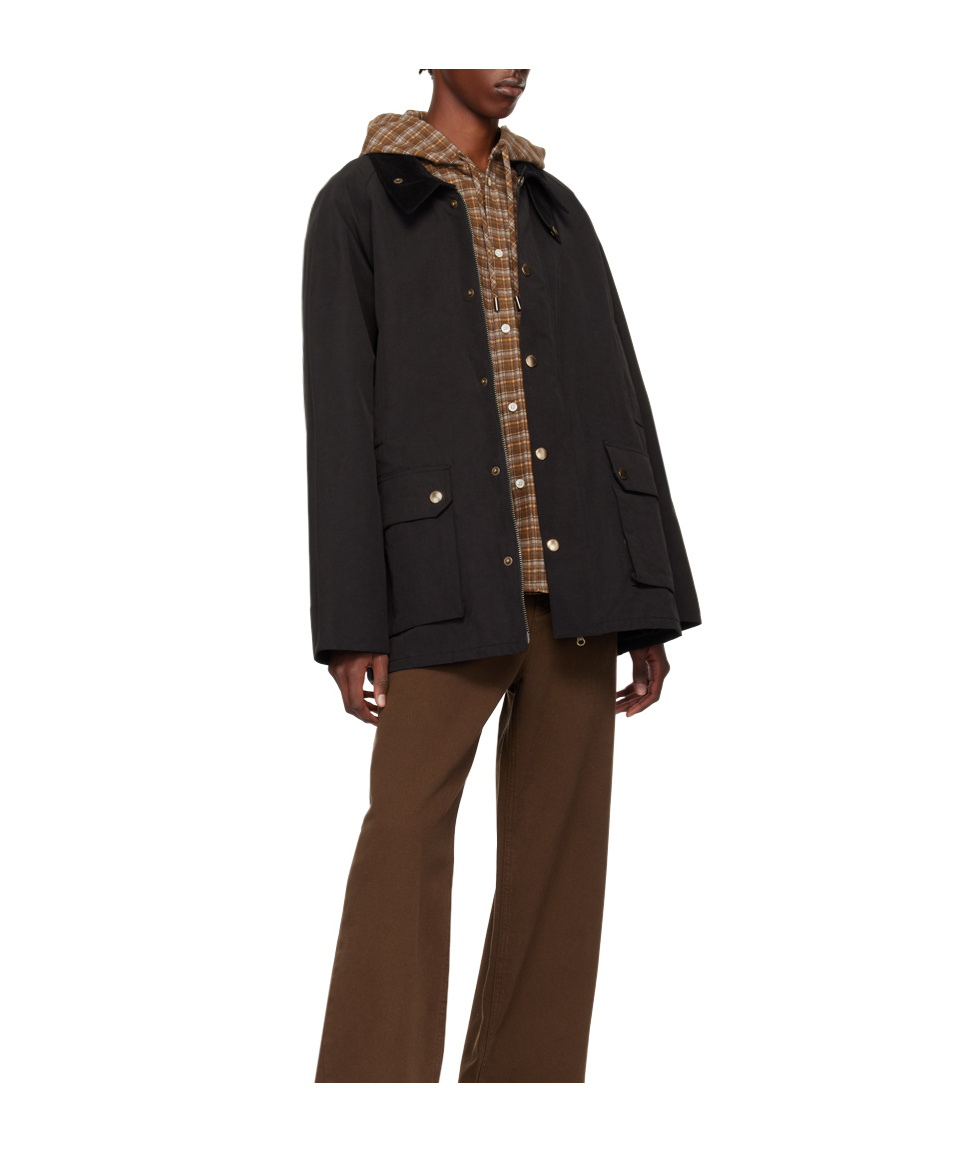 Dunst 'hunting' Black Jacket With Classic Collar And Adjustable Belt In Black