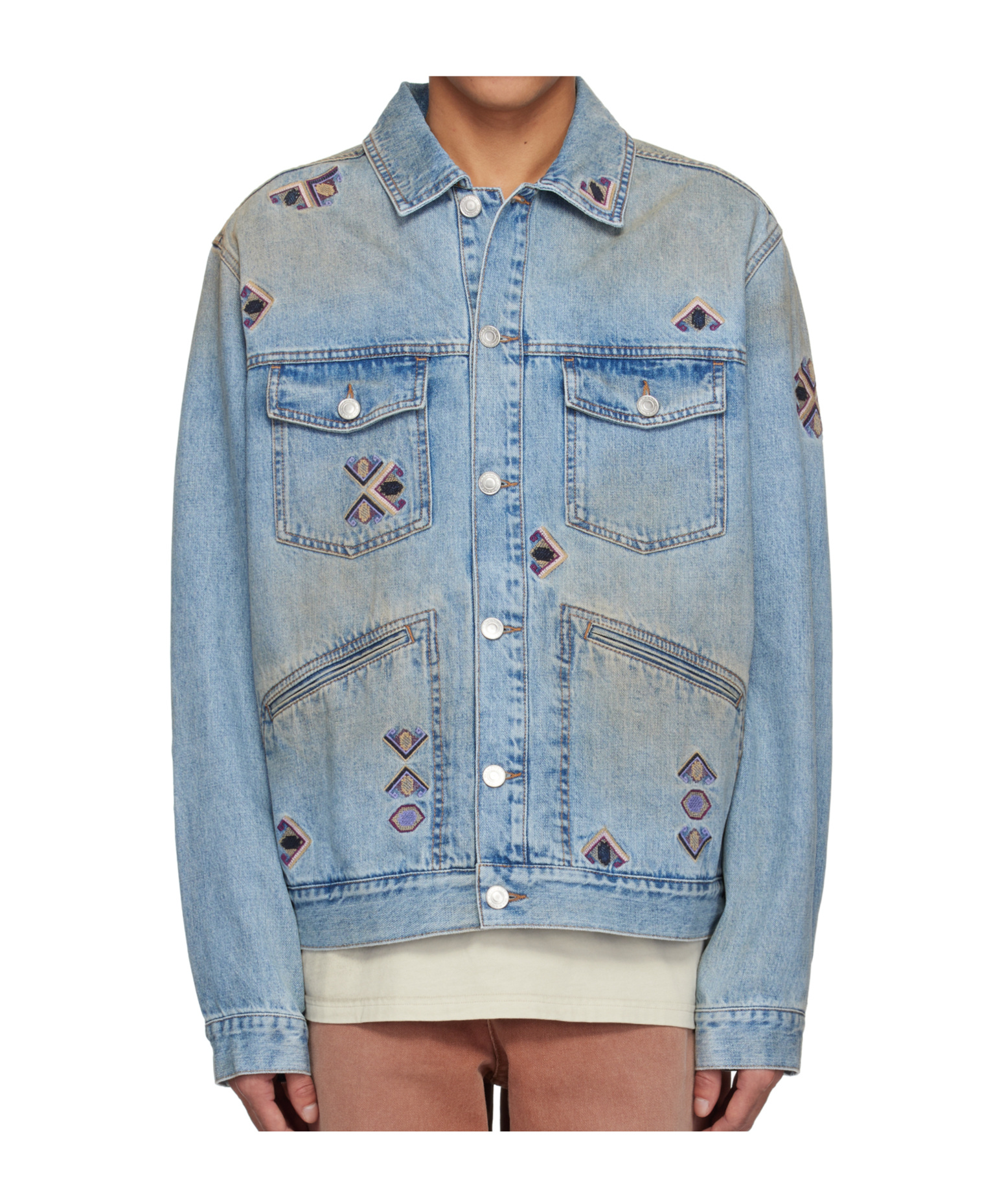 Isabel Marant Lapel Long-sleeved Denim Jacket In Blue