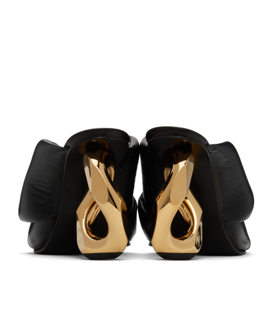 Jw Anderson J. W.anderson Leather Chain Mules With Statement Heel 8 Cm In Black