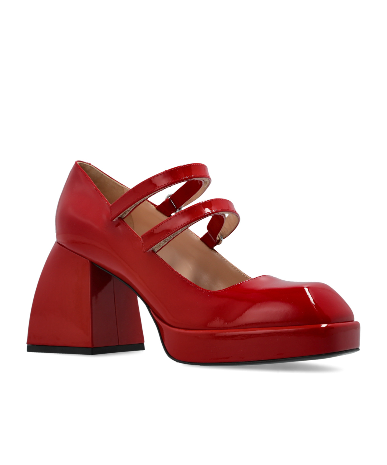 Nodaleto Square Toe High Heels In Red