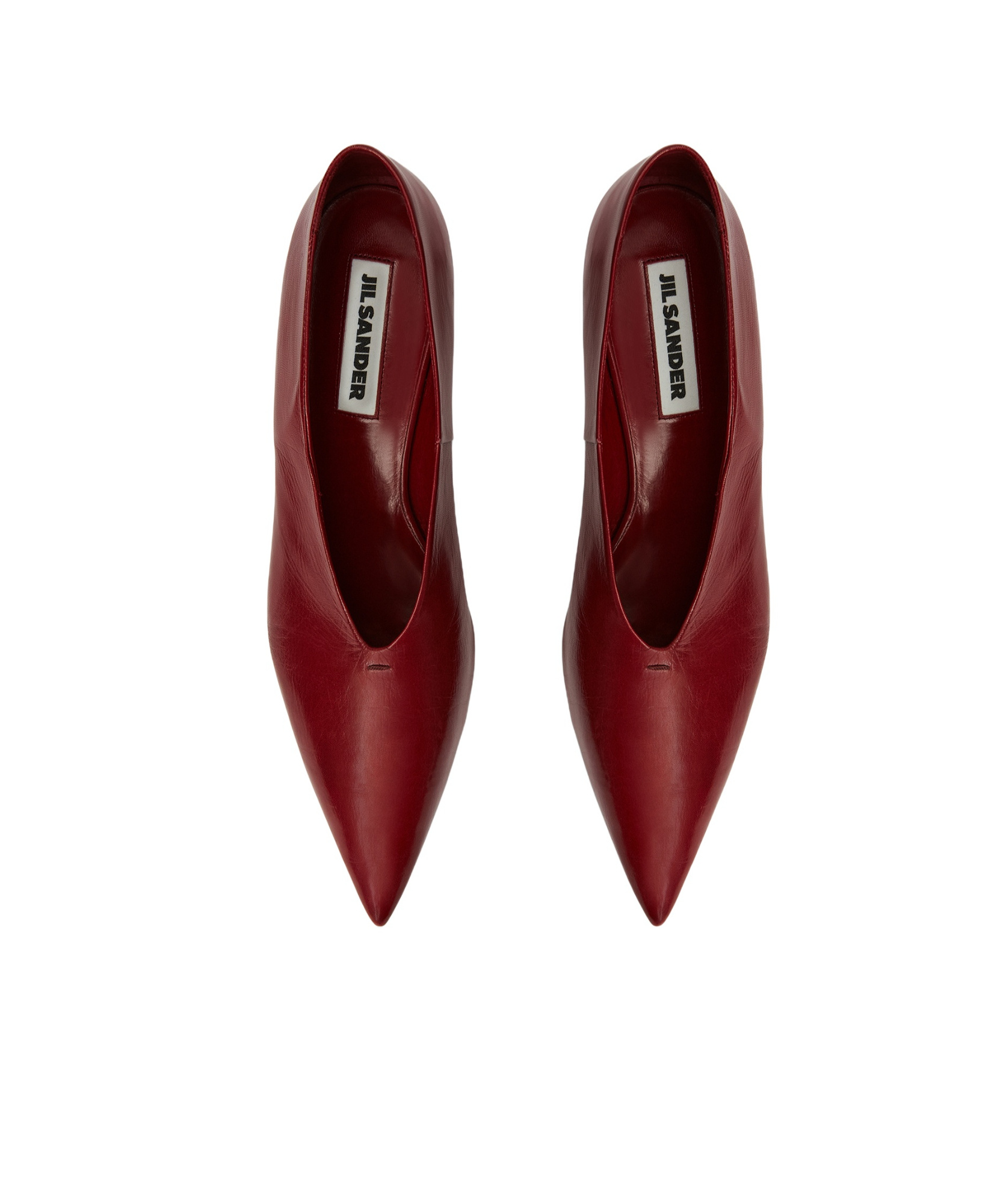 Jil Sander Glossed-leather Pumps In Red