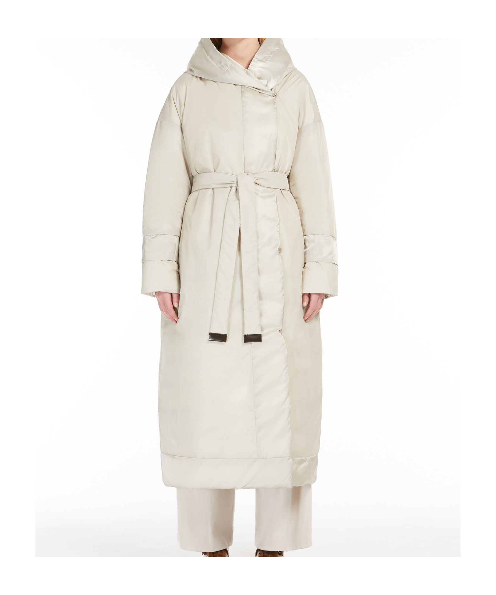 Max Mara Hooded Down Jacket In White