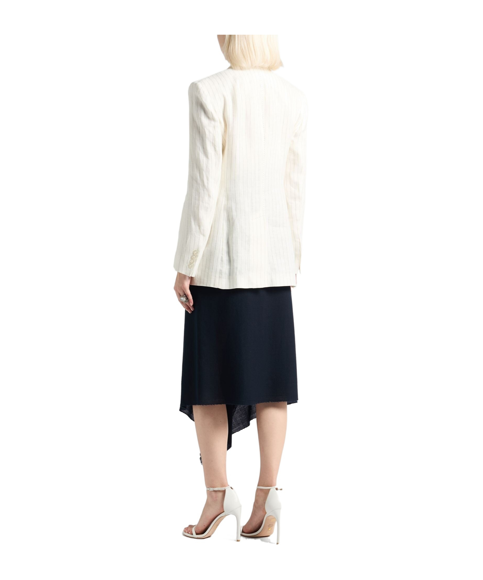 Max Mara Striped Single- Blazer In Ivory