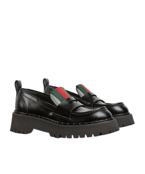Gucci Women's Loafer With Web In Black
