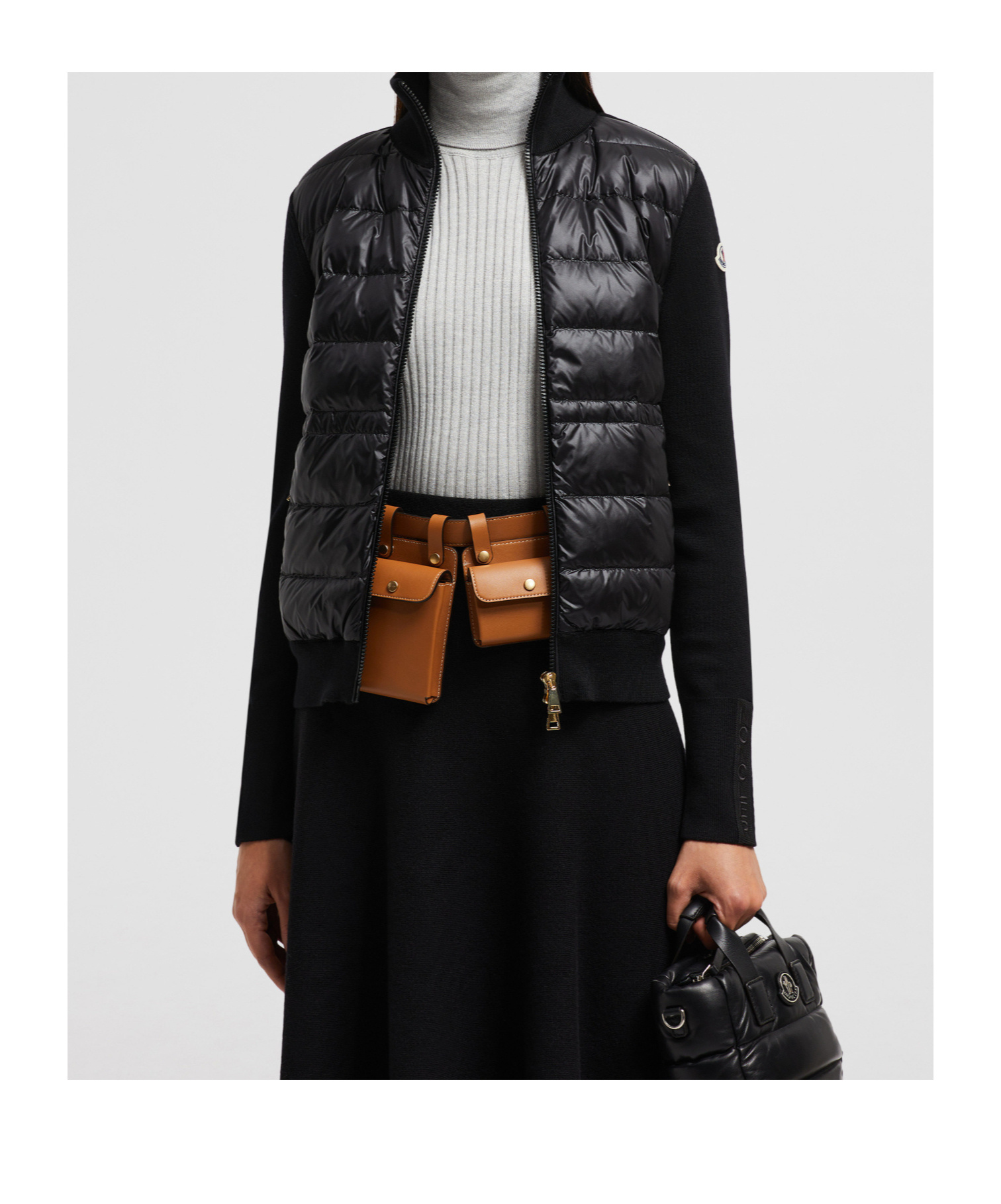 Moncler Panelled Jacket In Black