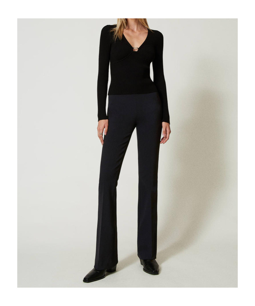 Twinset Bootcut Trousers In Black