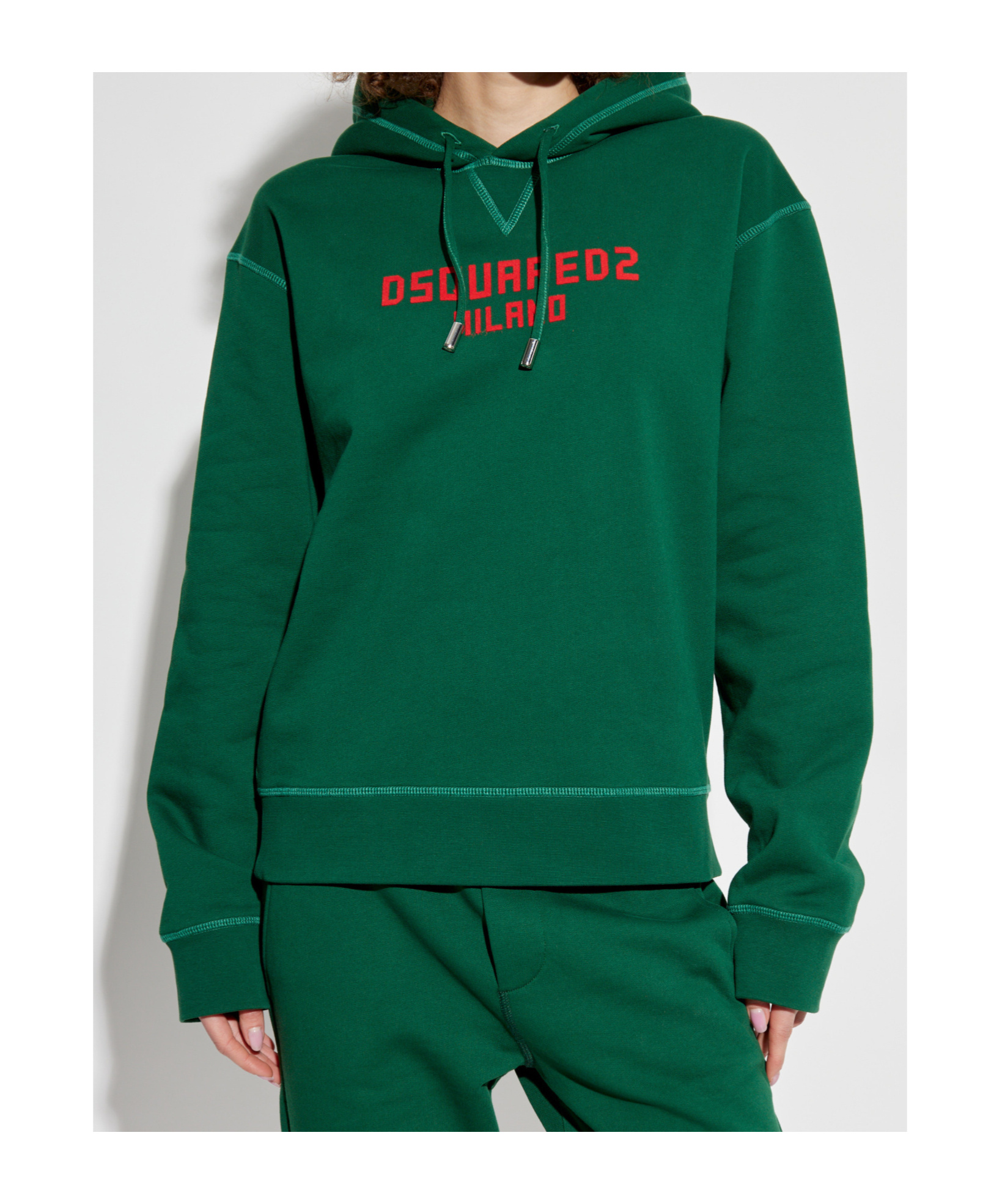 Dsquared2 Printed Hoodie In Green