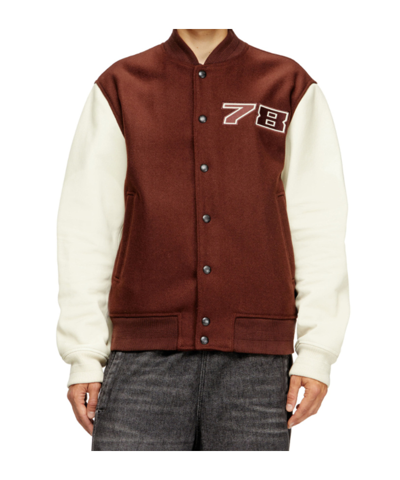Diesel Casual Jacket With Contrast Sleeves And Ribbed Accents In Multi