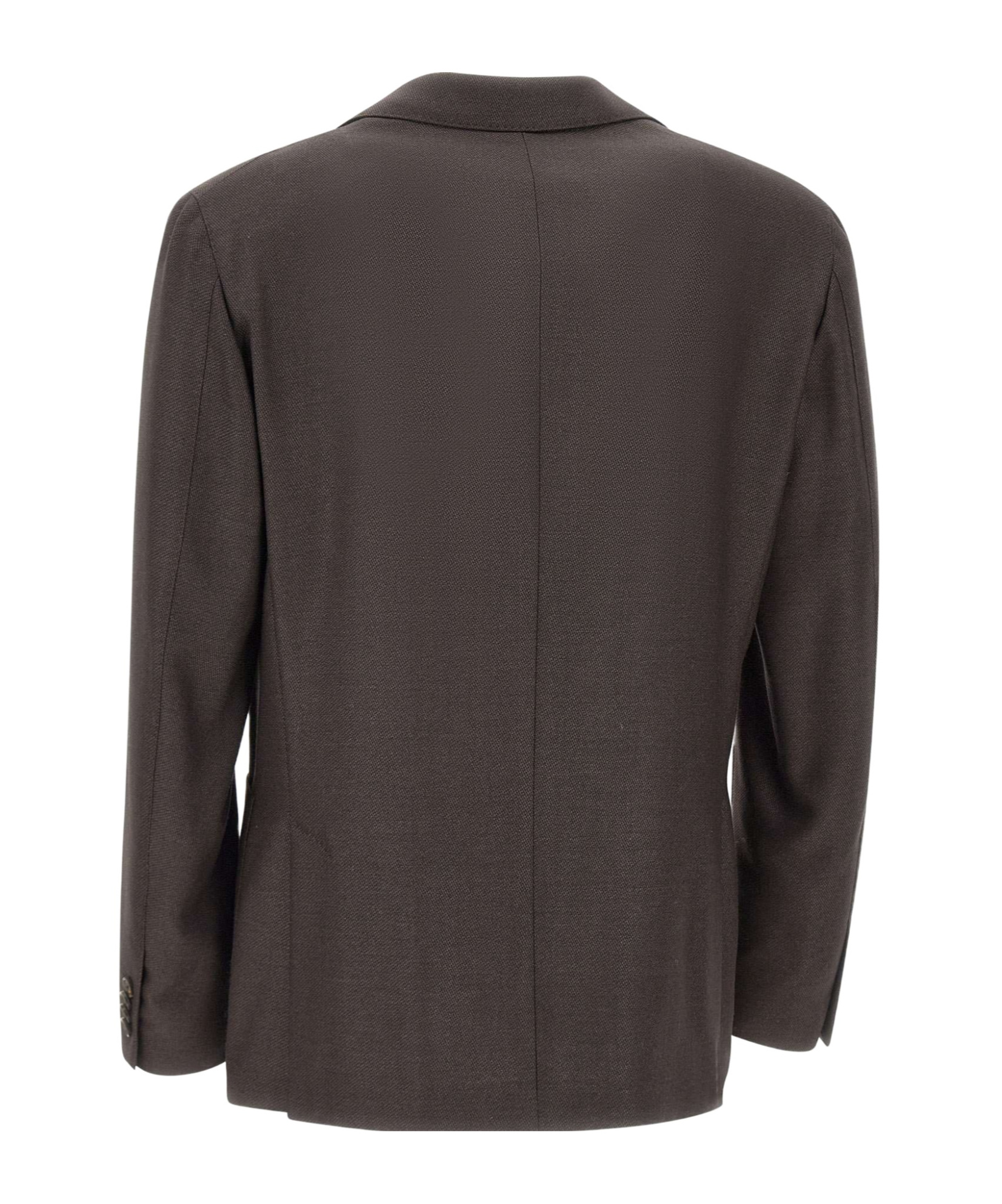 Corneliani Textured Narrow-lapels Blazer In Brown