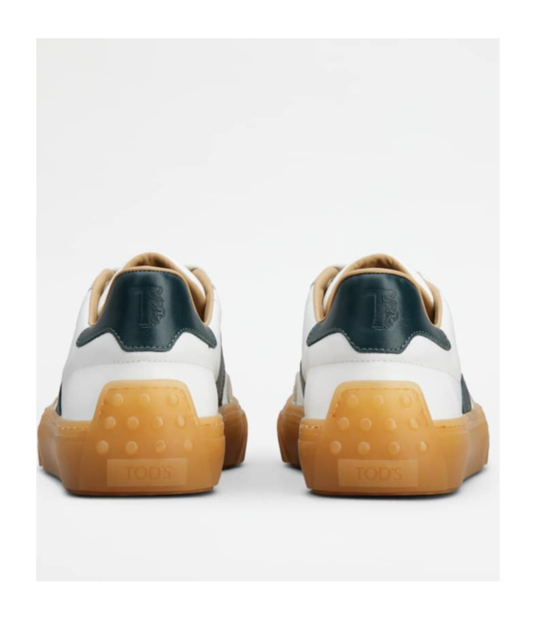 Tod's Round Toe Panel Sneakers In White