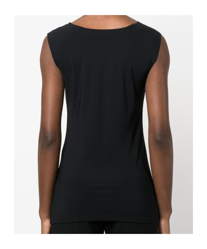 Patrizia Pepe Sleeveless Stretch Top In Nero