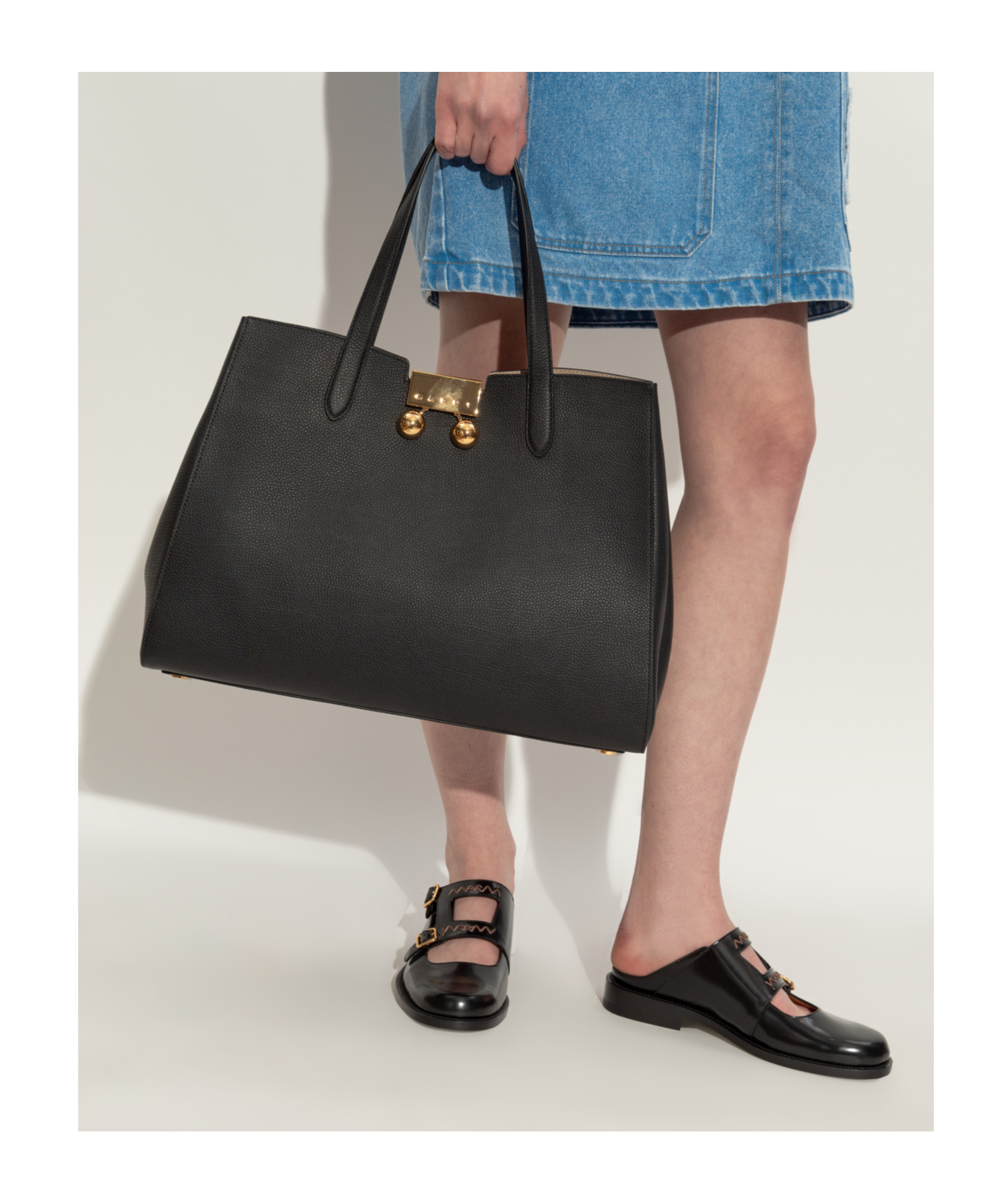 Shop Marni Medium Trunkaroo Tote Bag In Black