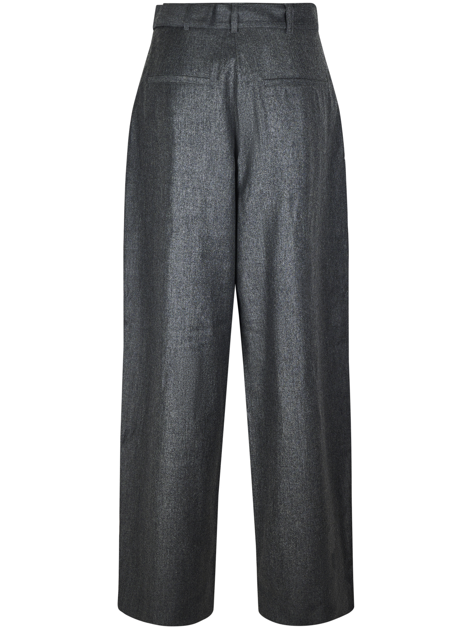 Soeur Belted Pleated Straight Trousers In Black