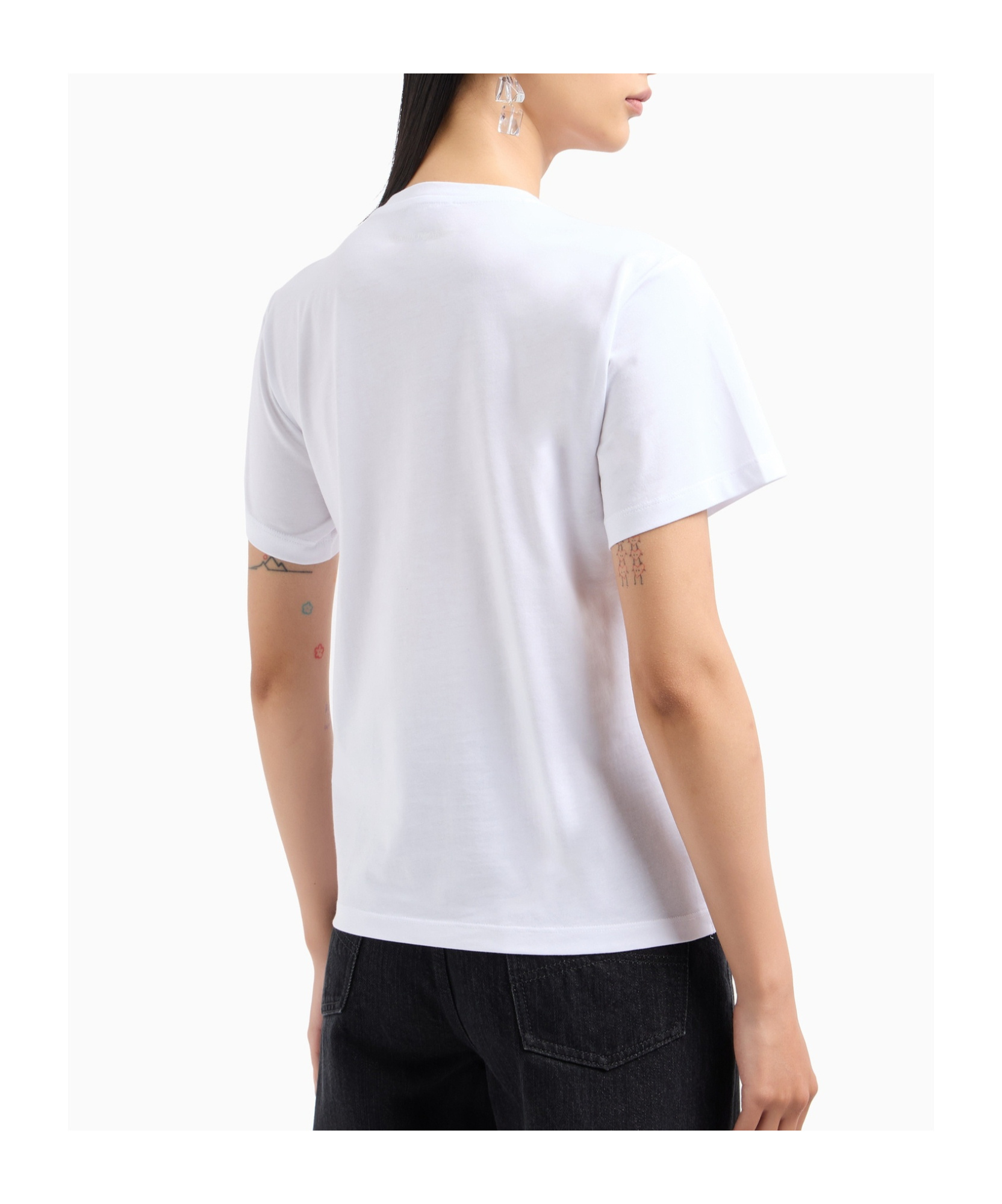 EMPORIO ARMANI RHINESTONE-EMBELLISHED COTTON T-SHIRT