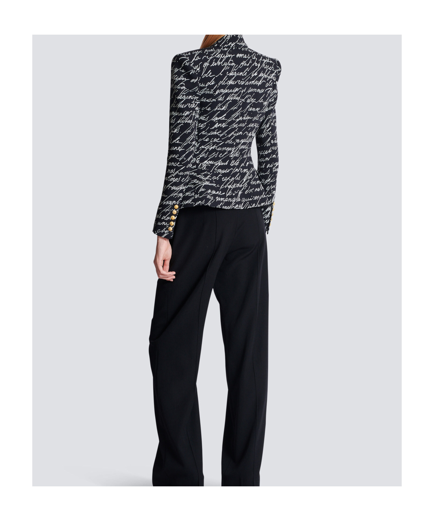 Balmain Love Letter Tuxedo Blazer In Black