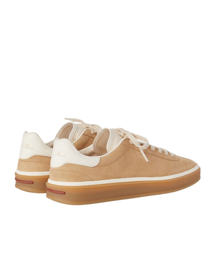 Loro Piana Mixed Leather Low-top Tennis Sneakers In Nude