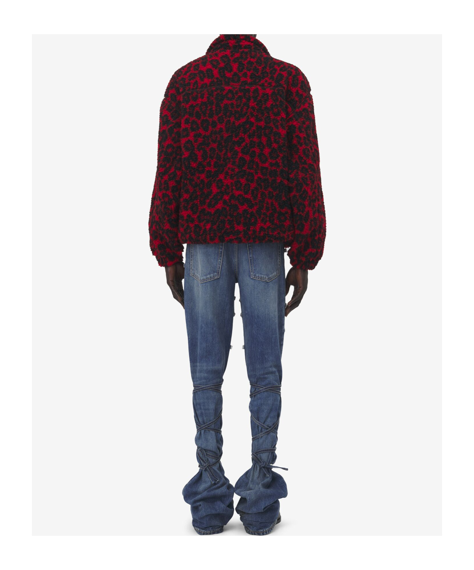 Alexander Mcqueen Leopard Print Fleece Jacket Jackets In Black