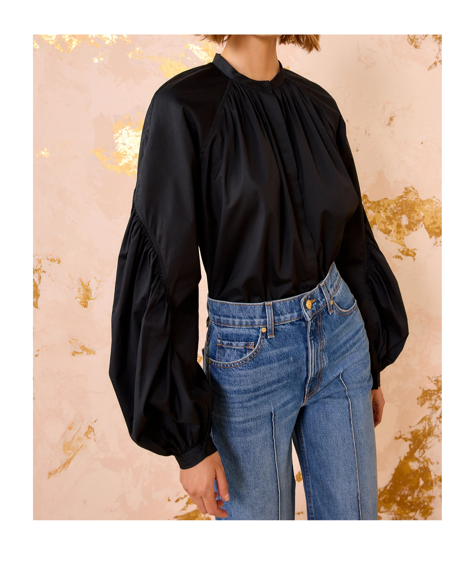 Ulla Johnson Rowena Long Sleeve Blouse In Noir In Black