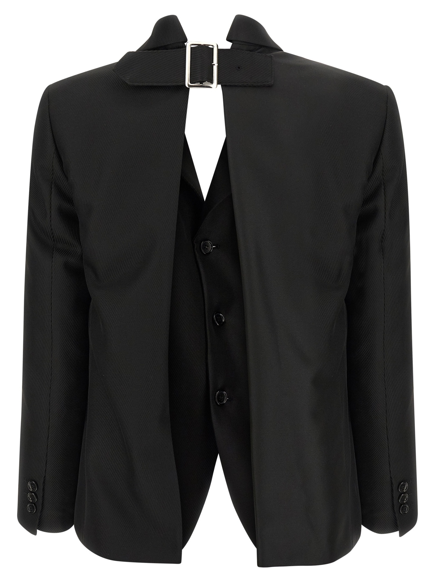 Comme Des Garçons Double Layer Effect Blazer In Black