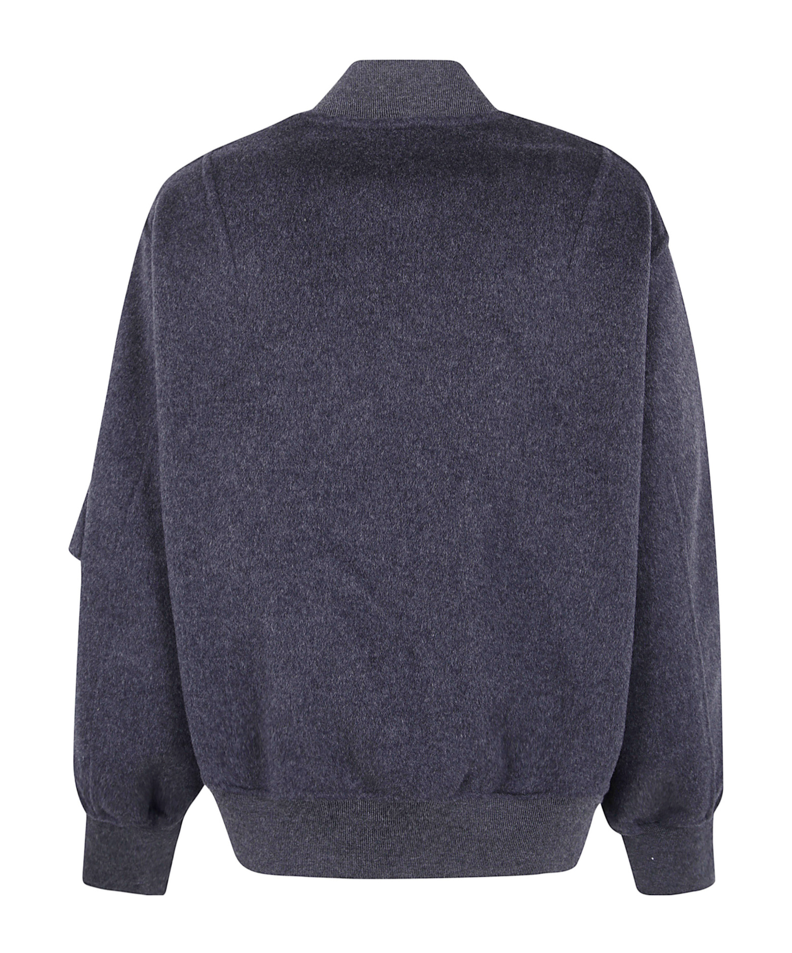 Semicouture Ribbed Bomber Jacket With Multiple Pockets In Purple