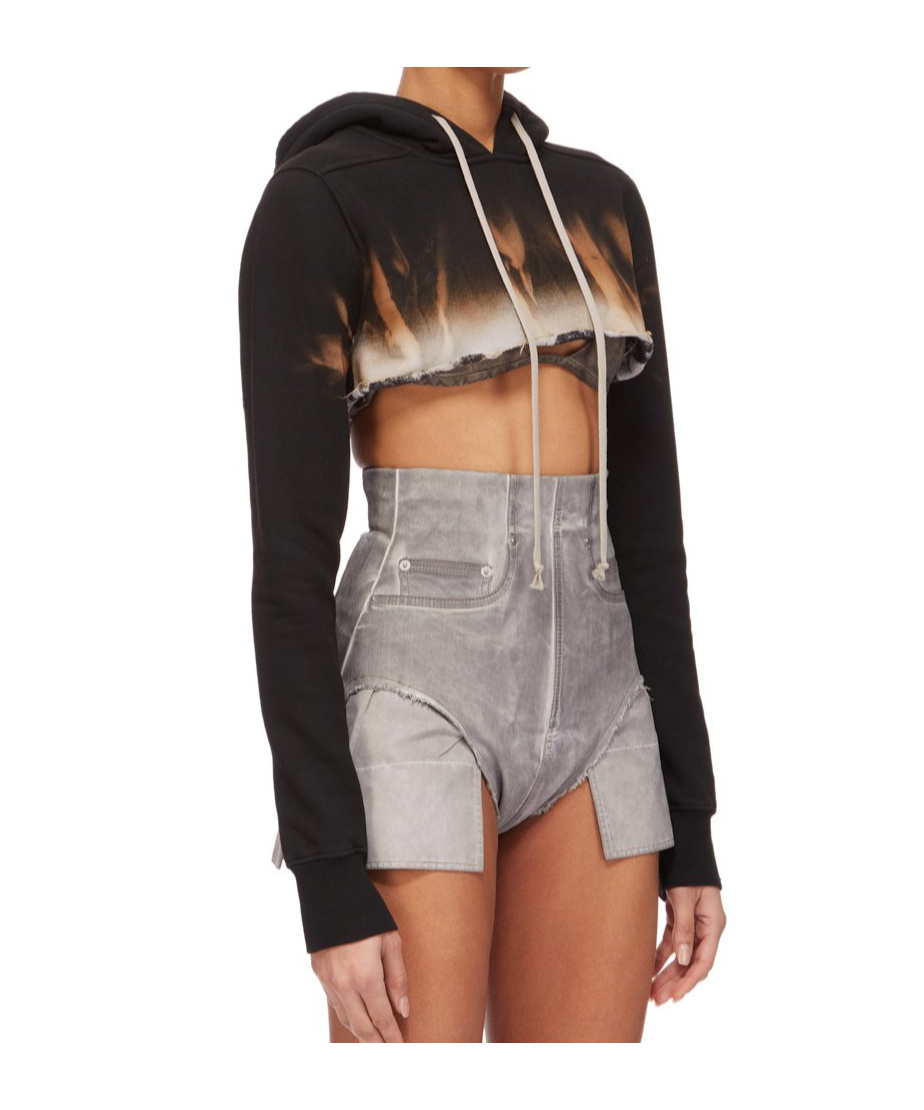 Rick Owens Drkshdw Hooded Sweater In Black