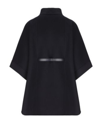 Loro Piana Belted Leather-trimmed Cashmere Cape In Black