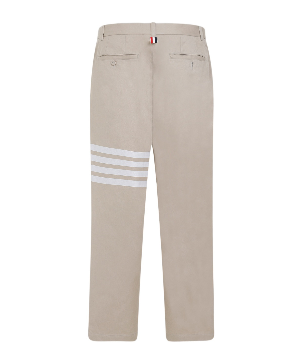 Thom Browne Camel Beige Cotton Unconstructed Straight Leg Trousers In Brown