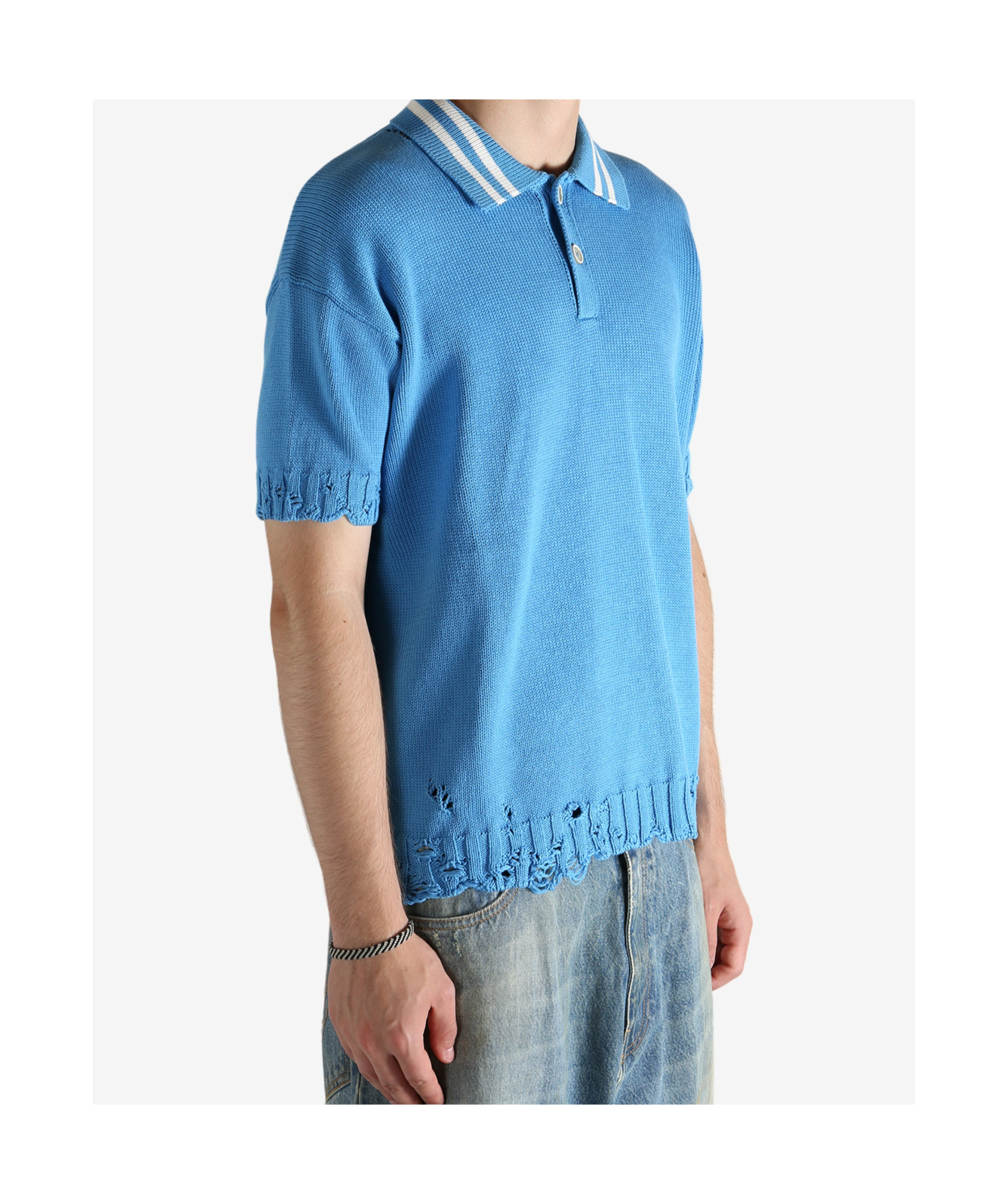Marni Short-sleeved Polo Shirt In Blue