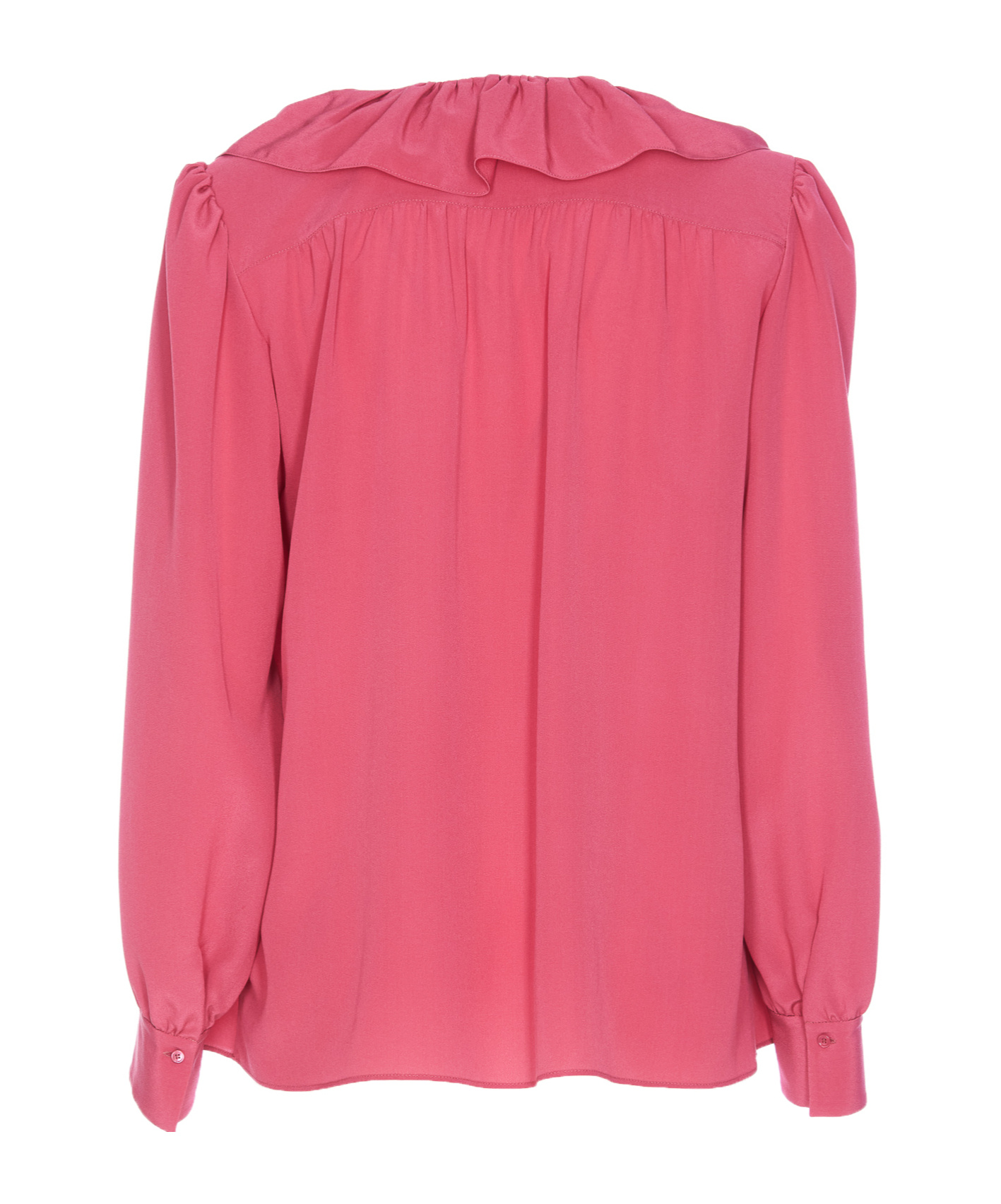 Chloé Ruffled Silk Blouse In Pink