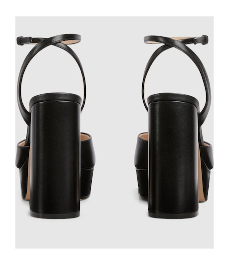 Gucci Damensandale Mit Plateausohle Und Horsebit In Black