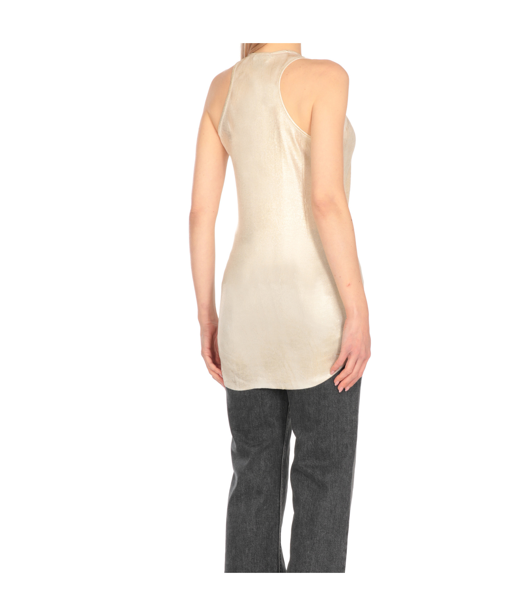 Avant Toi Round Collar Sleeveless Vest In White