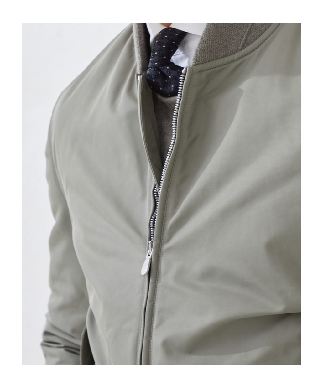 Brunello Cucinelli Zip-fastening Bomber Jacket In Gray