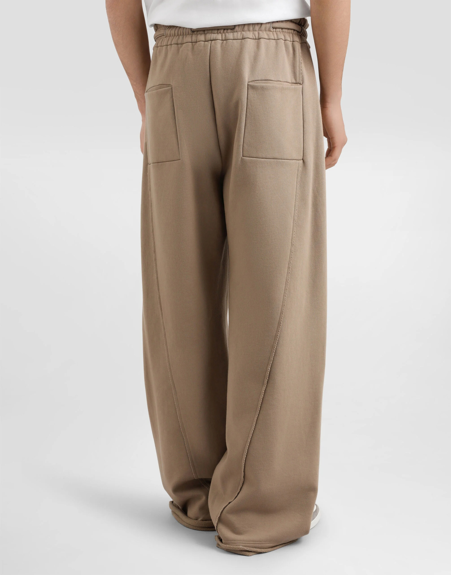 Dolce & Gabbana Drawstring Frayed-edge Track Pants In Brown