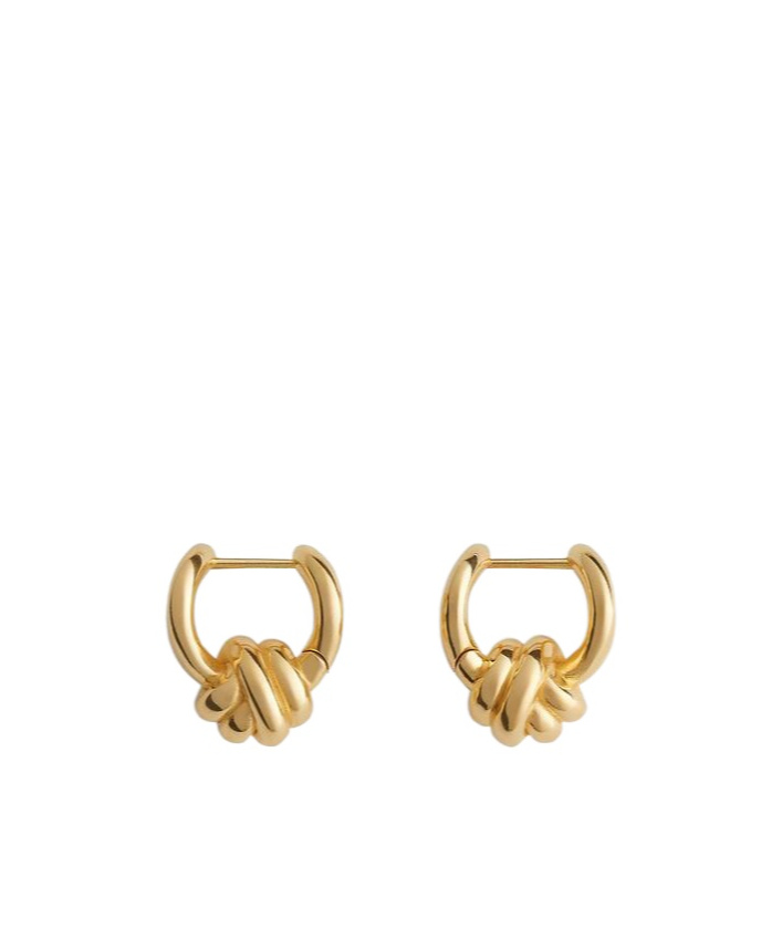 Bottega Veneta Knot Hoop Ohrringe In Yellow