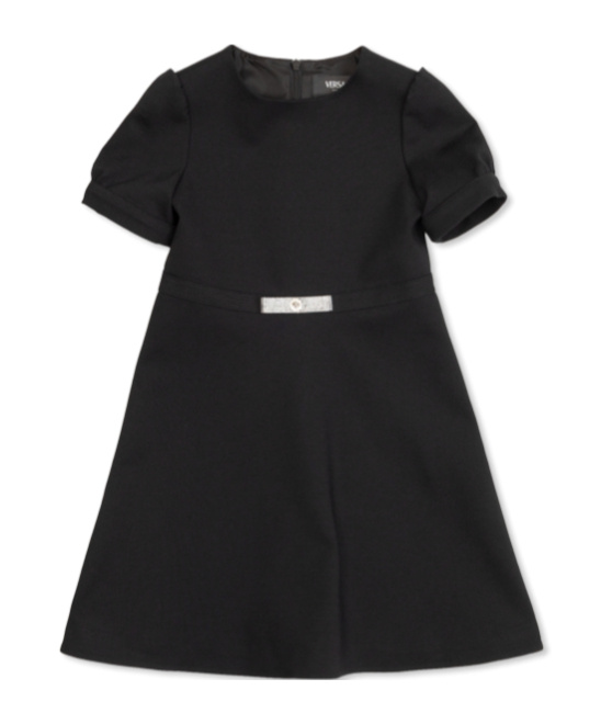 Versace Round Neck Dress In Black