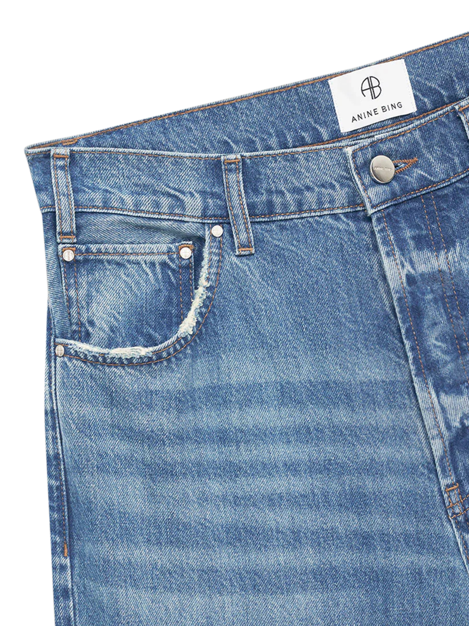 Anine Bing Belt Ring Denim Trousers In Blue