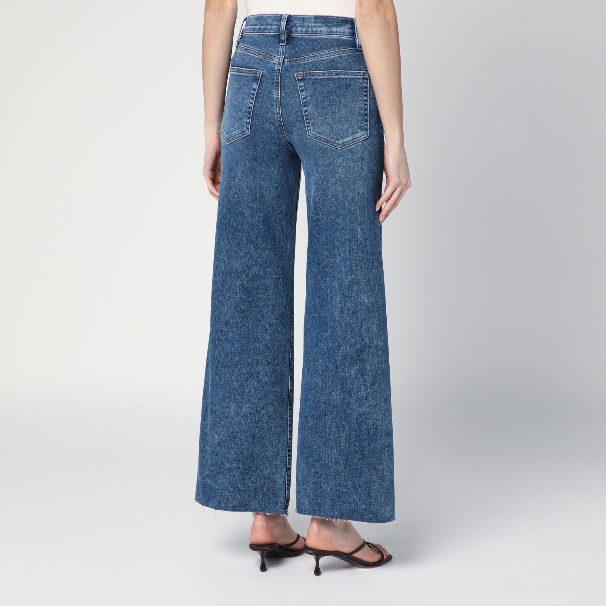 Frame High-waisted Wide-leg Casual Pants In Multi