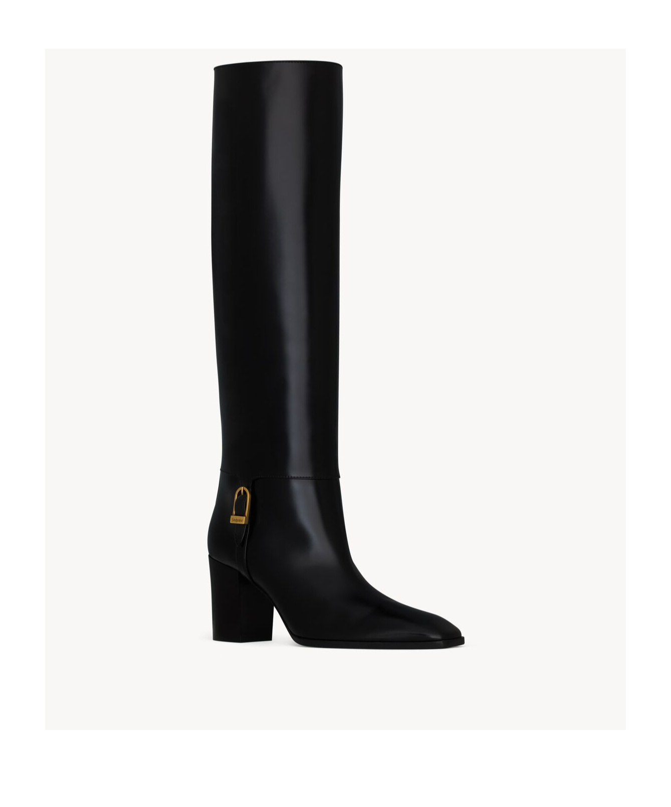 Saint Laurent Stivali Julia 70 In Pelle Nera Donna In Black