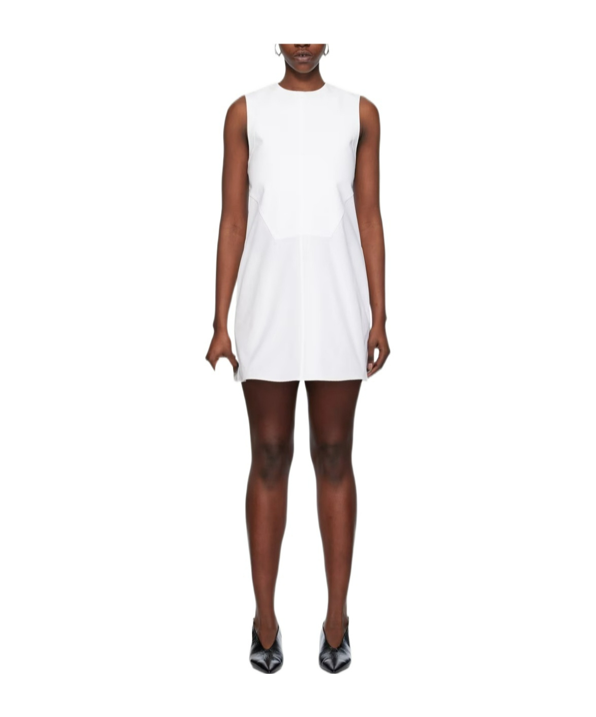 Jil Sander Panelled Cotton Minidress In White