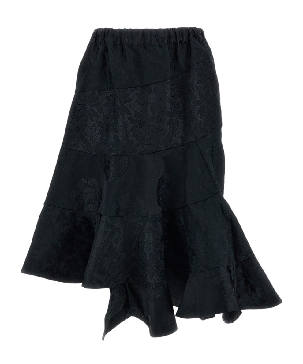 Comme Des Garçons Paneled Skirt In Black