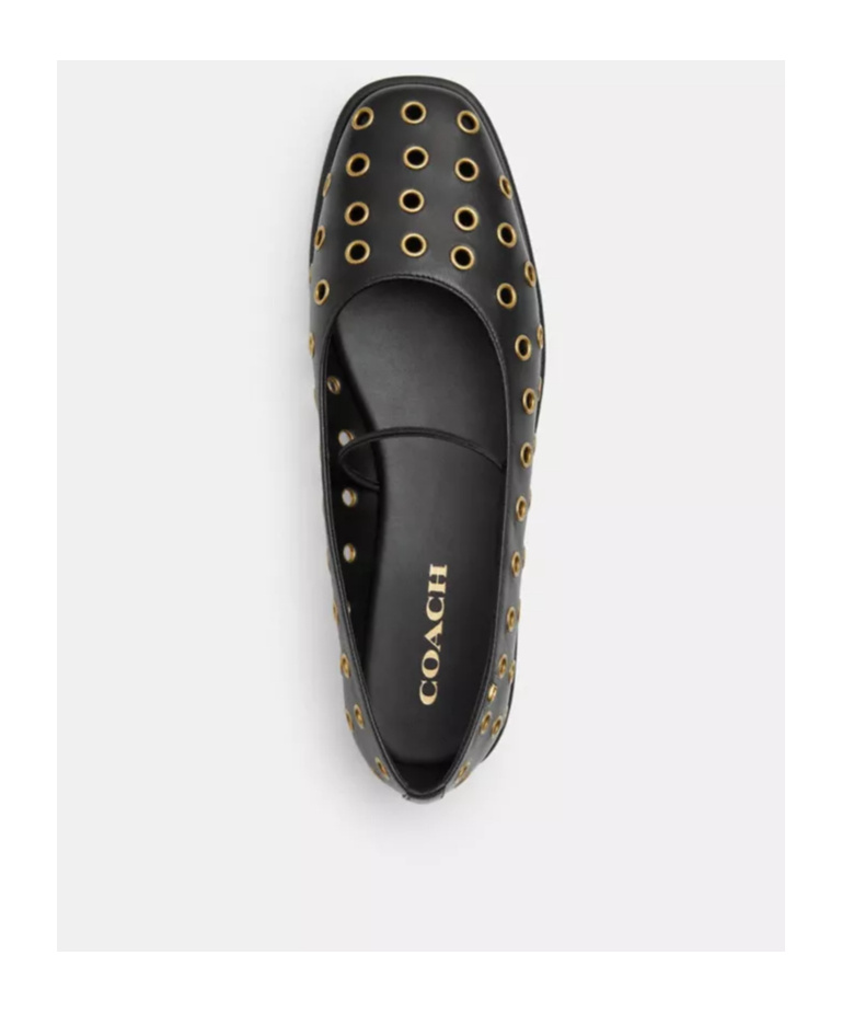 COACH EYELET-DETAILING BALLERINA SHOES