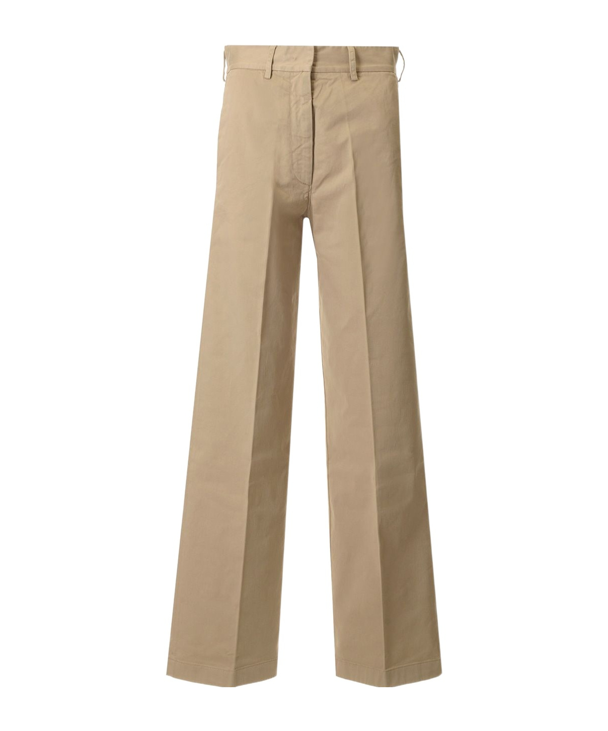 Shop Forte Forte Soft Twill Wide Leg Trousers In Beige