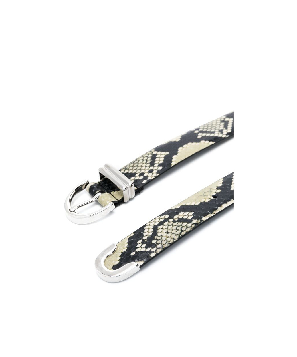 Khaite Bambi Skinny Belt With Silver Hardware In Black