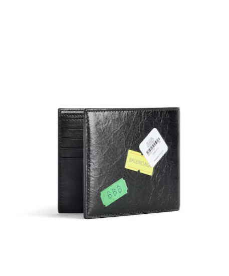 Balenciaga Cash Square Bi-fold Wallet In Black