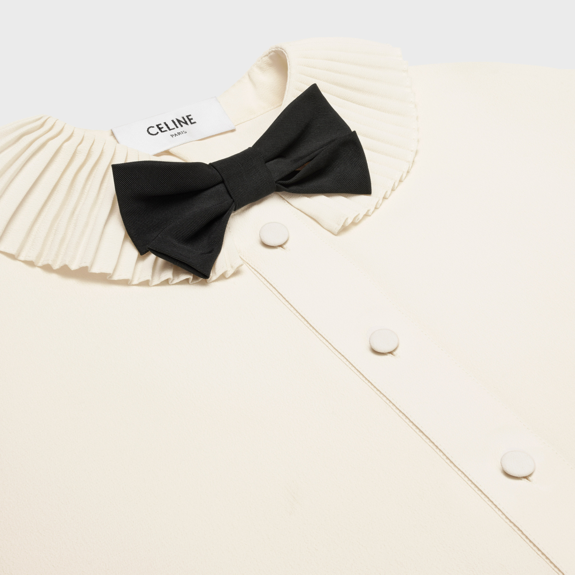 Celine Bow Shirt In White